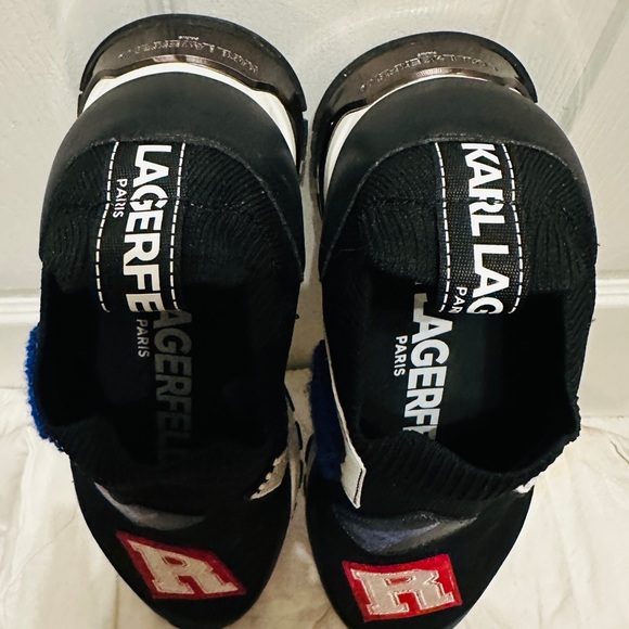 Karl Lagerfeld Black Sneakers with Blue and Red Accents - Picture 10 of 14